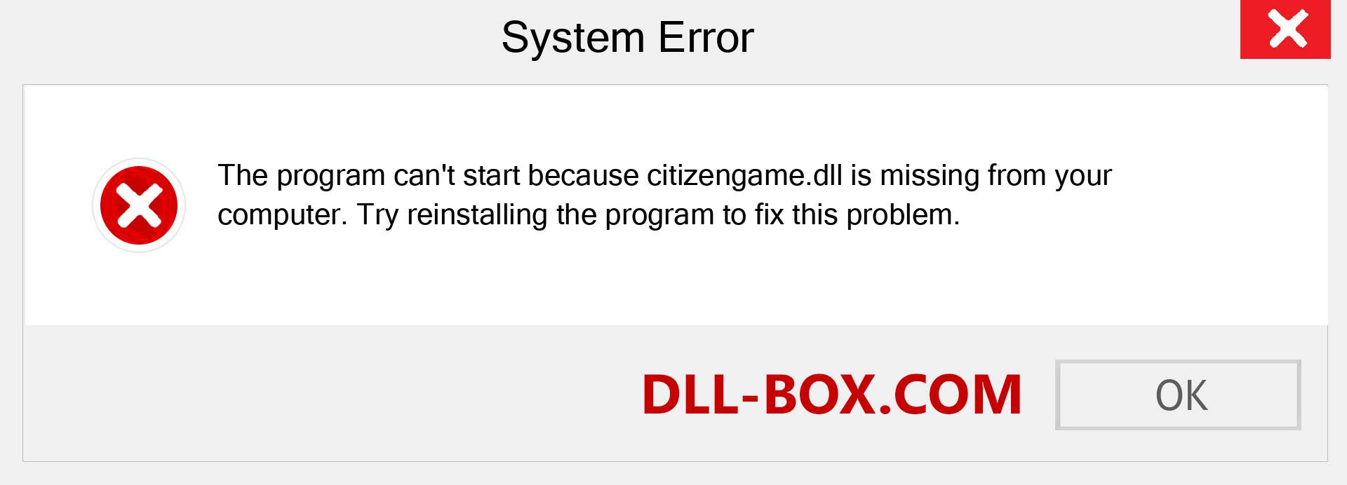  citizengame.dll file is missing?. Download for Windows 7, 8, 10 - Fix  citizengame dll Missing Error on Windows, photos, images