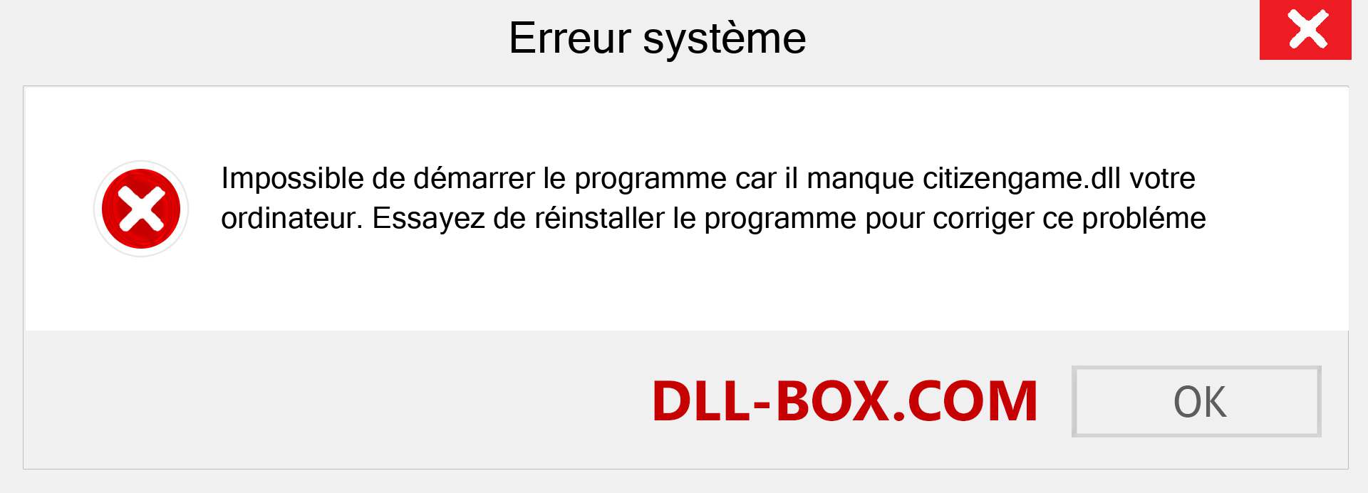 Le fichier citizengame.dll est manquant ?. Télécharger pour Windows 7, 8, 10 - Correction de l'erreur manquante citizengame dll sur Windows, photos, images